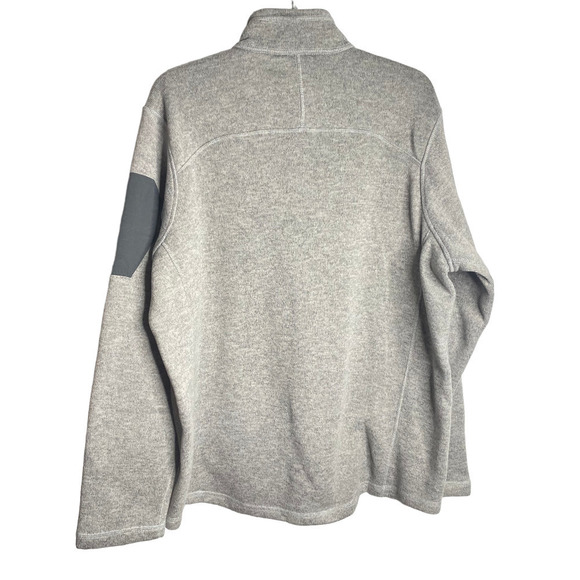 Eddie Bauer Pullover Quarter Zip Grey Sweater Side Zipper Pocket XLarge Gorpcore - Picture 2 of 8